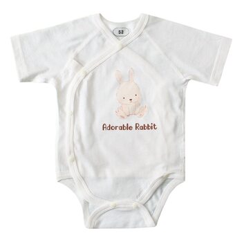 Ins-style Newborn Baby Wrap Fart Clothes Summer Thin Short-sleeved Pure Cotton Triangle Jumpsuit for Baby Rabbit