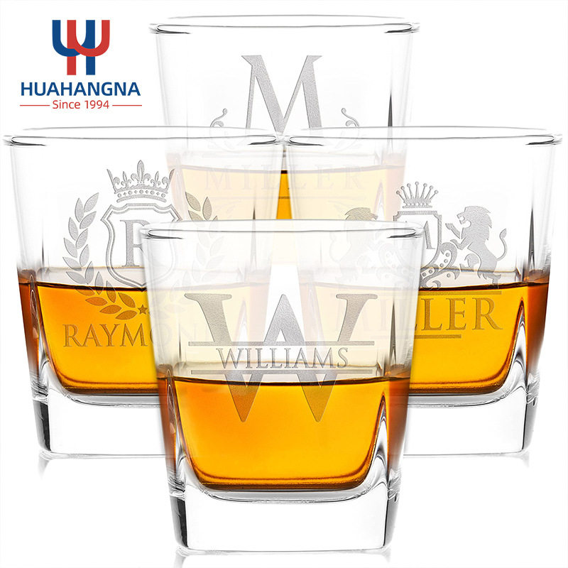 Thickened whiskey square wine glass crystal glass household small wine glass foreign wine glass beer glass printable trademark