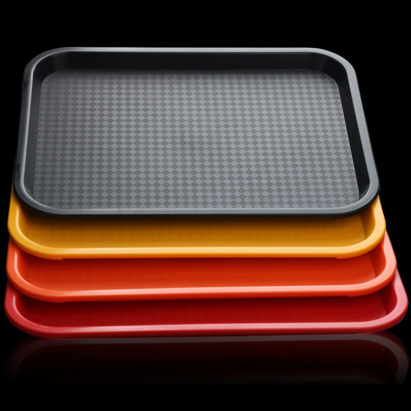 Commercial Tray Rectangular Burger Fast Food Restaurant Plate Restaurant Non-Slip Plastic Serving Plate Canteen Tray Wholesale