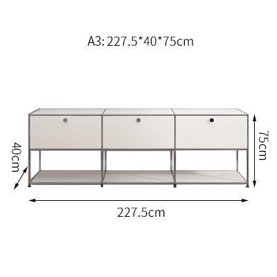 白い三組のキャビネットa3タイプ