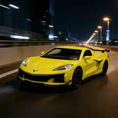 Cai Po 1/32 Chevrolet Corvette Z06 Alloy Car Model Pull-Back Sound and Light Toy Simulation Sports Car