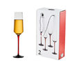Black Tie Red Champagne Cup European Style Light Luxury Bubble Wine Glass Crystal Goblet 2 Pack Creative Wedding Gift