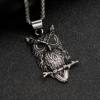 Europe and the United States cross-border hot retro cute pet owl titanium steel pendant personality titanium steel necklace accessories manufacturers wholesale