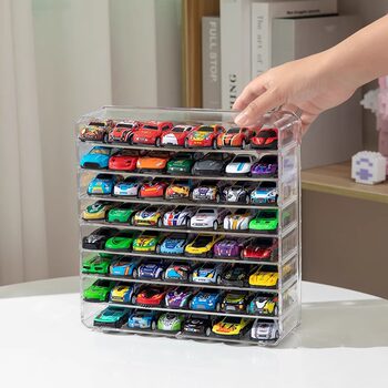 Toy car model acrylic storage box Children's alloy car multi-layer grid transparent desktop storage rack