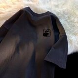 Мужская футболка с короткими рукавами в гонконгском стиле Plus fat plus size, свободная трендовая универсальная футболка с короткими рукавами ins, летняя повседневная футболка с пятью точками