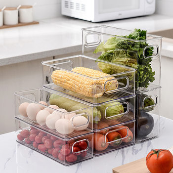 Plastic fresh-keeping box transparent sealed box refrigerator fresh-keeping storage box fruit and vegetable frozen kitchen storage box wholesale