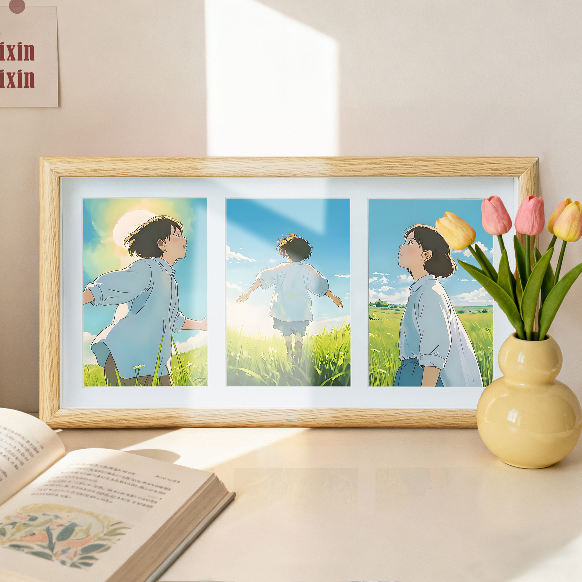 Three-Dimensional Hollow Photo Frame 6inch 8inch Picture Frame Wedding Photo Wall Hanging Triptych Quadriptych Nine-Grid Cardboard Frame Wholesale