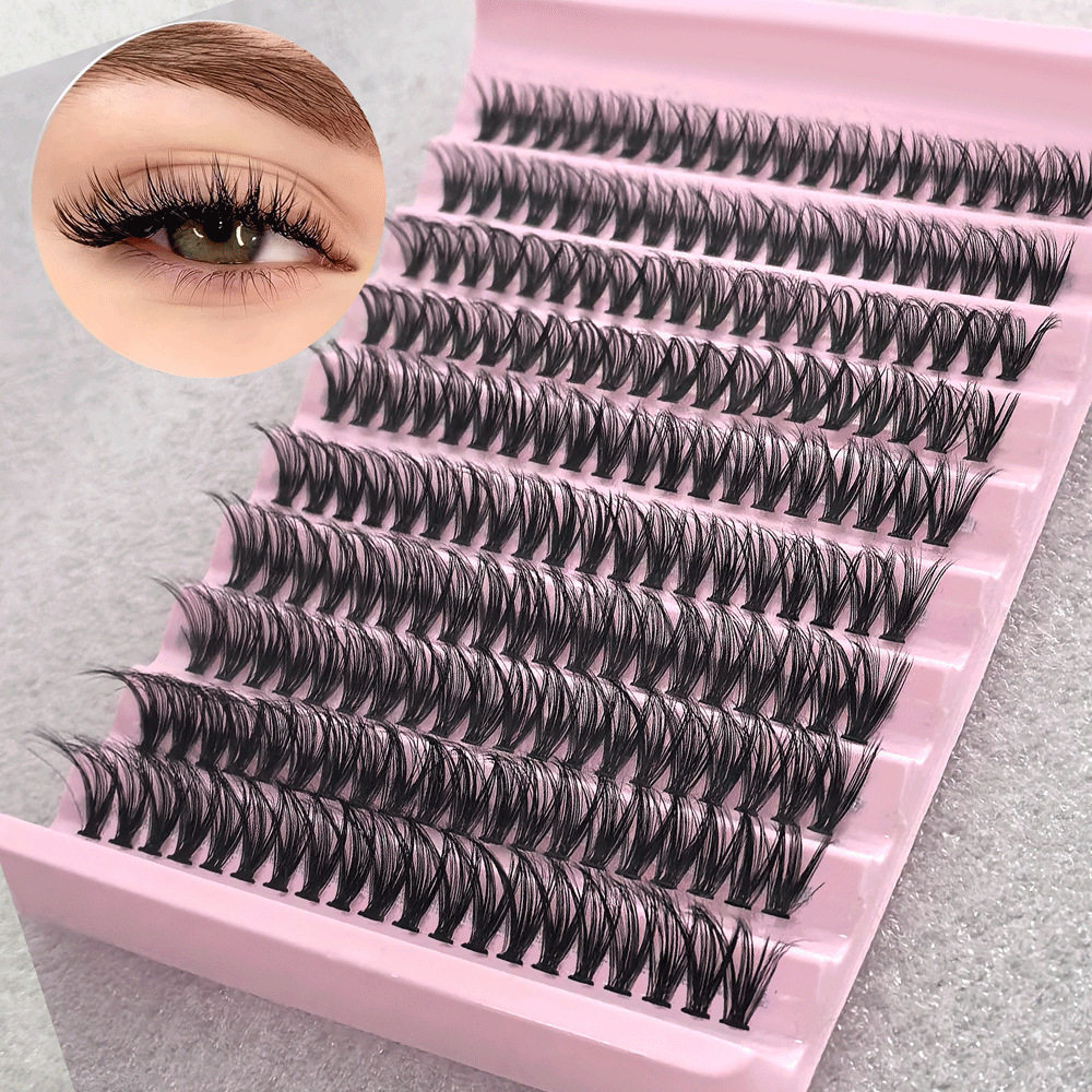 Cross-Border Trade Eyelash Washboard 30D40D50D60D80D European and American False Eyelashes Hot Melt Segmented Hair Versatile