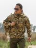 Sharkskin Softshell Jacket Camouflage Jacket Fleece Thickened Tactical Military Jacket Hooded Hiking Coat Tad