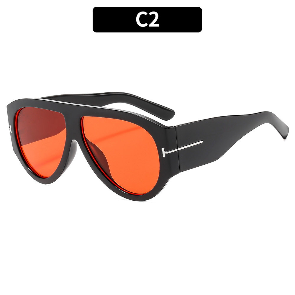 large frame toad mirror T-shaped oval hot girl Y2K sunglasses trendy Internet celebrity sunglasses casual glasses for women