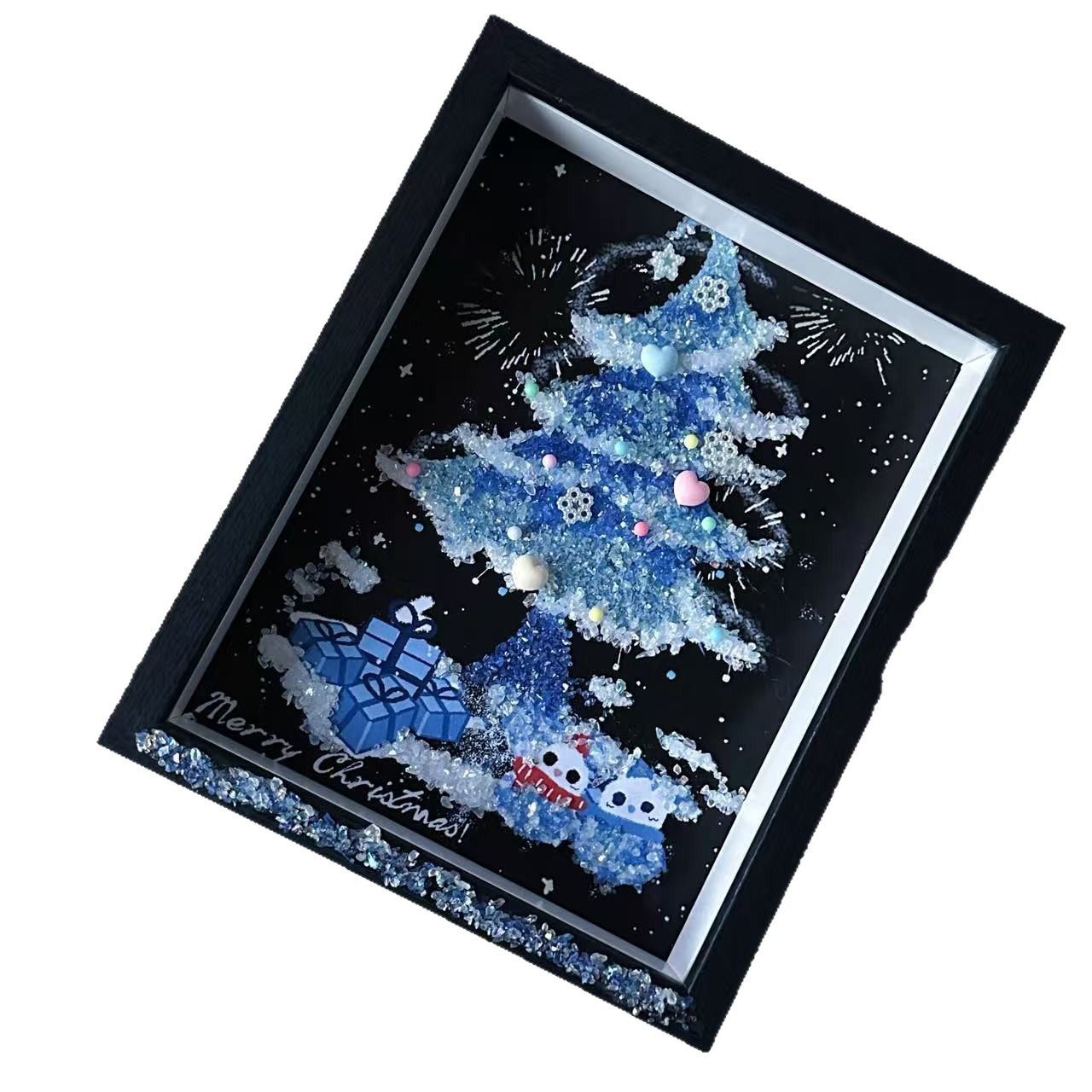 Christmas New Christmas Tree Gravel Crystal Photo Frame DIY Material Package Creative Decorative Painting Ornaments Christmas Gift