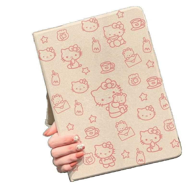 iPad Protective Case 10.9inch Air5 Cartoon 2025 New Pro11 Anti-Fall Leather Case 9/10 Generation 9.7 Jingle Cat