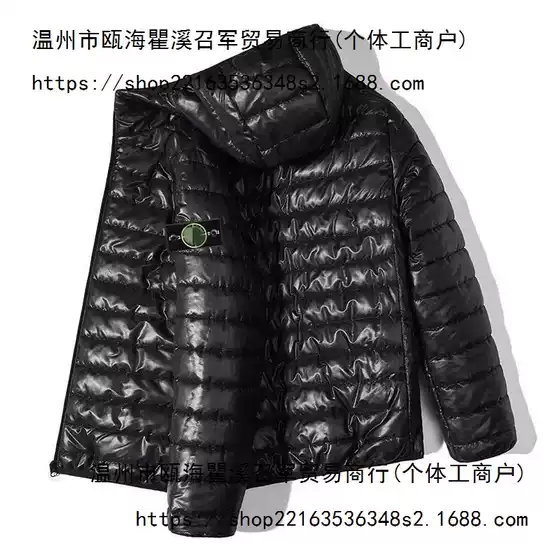 Cross-Border Ston Supply Authentic Patch Badge Hooded down Jacket Trendy Brand Unisex American-Style Travel Outdoor Coat