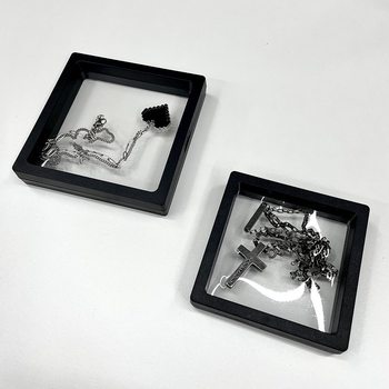 Transparent PE film suspension packing box jewelry display stand ring pendant necklace dustproof oxidation gift box in stock