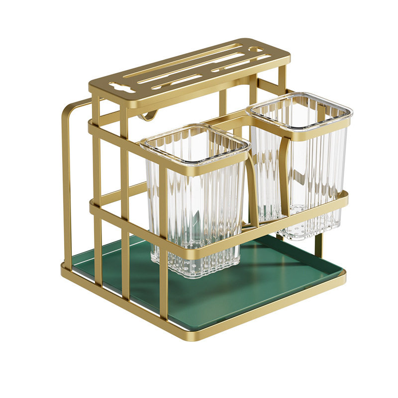 Kitchen Knife Holder Chopstick Cage Storage Rack Wall-mounted Multi-functional Knife Integrated Storage Rack Chopstick Cage Hanging Drain and Ventilation