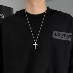 Cross-Border Cross Necklace for Men, Versatile Hip-Hop Pendant, Punk Style, Trendy Fashion Chain, Sweater Chain for Women