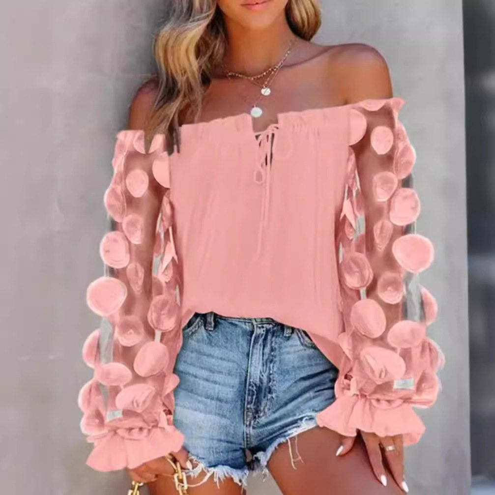 Off Shoulder Floral Top Summer Style Elegant Design Comfortable Fit Perfect for Casual Outings Wholesale Available