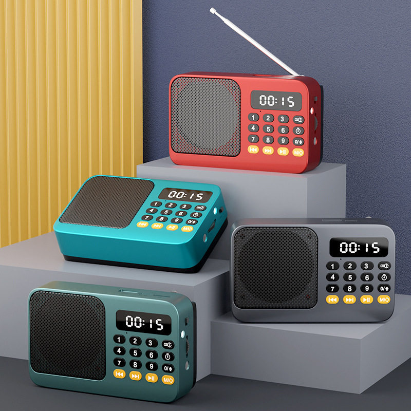 Fm Radio for the Elderly, Portable Charging Player, Multi-Function Card Speaker, Singing Machine, Bluetooth Speaker