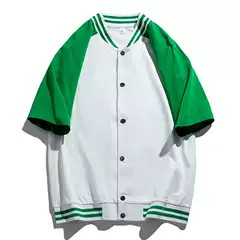 Men's 2025 Summer New Arrival Cardigan Short-Sleeve Baseball Tee Casual Japanese Style Ins Pure Cotton Loose-Fit Single-Breasted Shirt