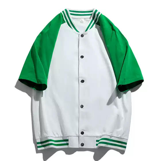 Men's 2025 Summer New Arrival Cardigan Short-Sleeve Baseball Tee Casual Japanese Style Ins Pure Cotton Loose-Fit Single-Breasted Shirt
