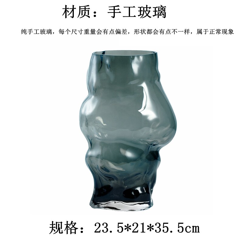 轻奢现代玻璃花瓶多款样板间售楼处北欧家居客厅餐桌软装家居饰品