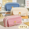 [Factory Direct Sales] Four-Layer Button Pencil Bag, High-Looking Ins Style Pencil Bag, Cute Pencil Bag for Primary School Girls