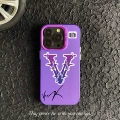 Purple big v trendy brand-colored silver imd-deep purple