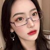 TikTok Lower Half-Frame Glasses Box aos Glasses Frame Women's Second Dimension Decorative Glasses Glasses Instagram Style Glasses Frame Trend