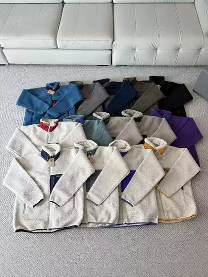 Cross-Border Exclusive Supply of Pata Bata Couple's Fleece Lamb Wool Patchwork Pocket Stand Collar Warm Couple's Jacket for Men and Women