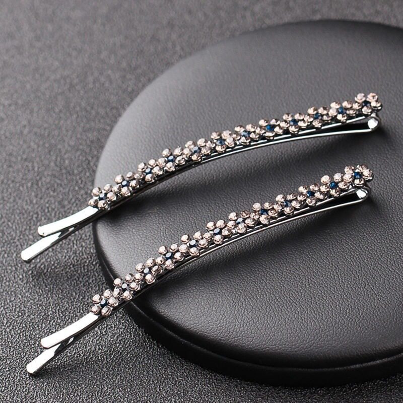 大号简约镶水钻发夹一字夹ins高颜值刘海夹网红发卡精致边夹头饰