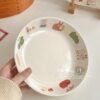 Cute Ceramic Plate, Dish Plate, Household Plate, Ins Style Tableware, Creative Fruit Square Plate, Particularly Beautiful Dinner Plate