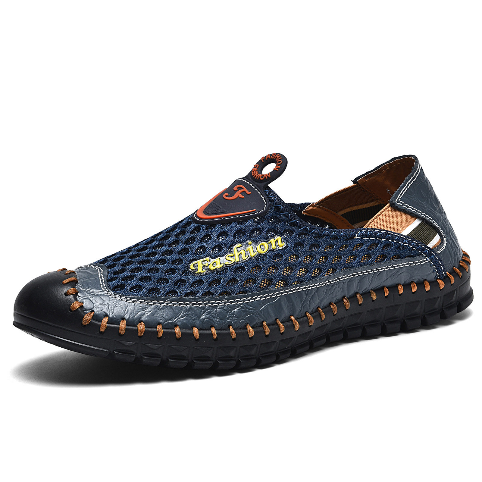 Giày Lười Nam Vải Lưới Thoáng Khí Chiều Cao Đế Khoảng 2cm Màu Xanh Navy, Xanh Rêu, Nâu, Đen...
