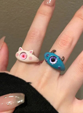 童趣搞怪可爱搞怪猫咪戒指情侣