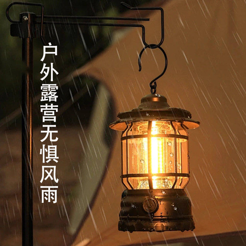 New Outdoor Camping Long Endurance Convenient Light Camp Tent Hanging Atmosphere Light Retro Home Lighting Portable Light