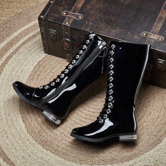 Girls Shoes silver Show Martin Boots 2025 Spring and Autumn New Girls Long High Boots Single Boots Summer