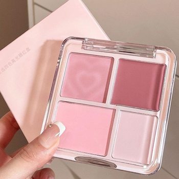 Kappel Korean Atmosphere Handle Four-color Blush High Disc Matte Shrinkage Expansion Color Cosmetic Repair Disc