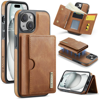 M6 Three-fold Wallet Case for Apple IPhone15 IP15 Plus Magnetic Split Card Case