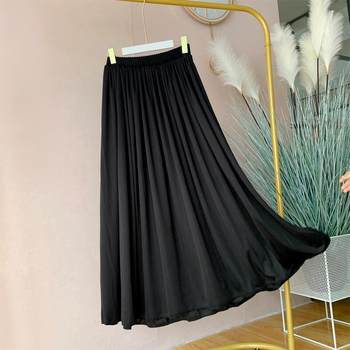 Black Anti-See-Through Lining Skirt for Hanfu, Anti-Static Waist-Length Mamian Skirt, Large Hem Long Skirt, Base Skirt