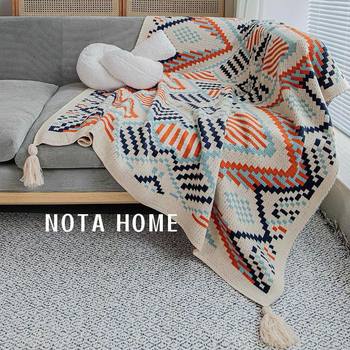 Scandinavian Style Office Air-Conditioning Blanket Knitted Blanket Leg Blanket Full Body Shawl Dormitory Nap Blanket Non-Pure Cotton