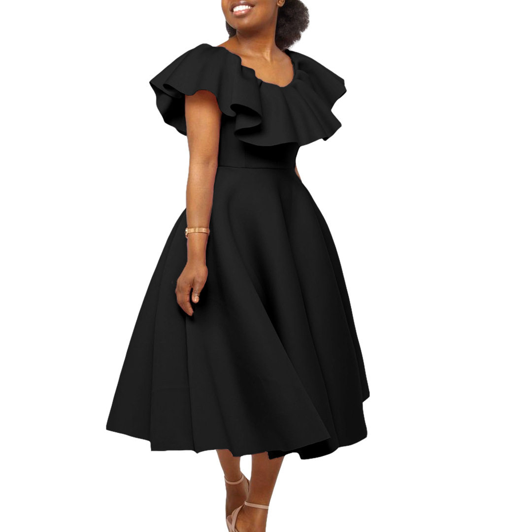 Elegant Ruffle Hem Maxi Dress Fashionable Sophisticated Perfect for Parties Available for Wholesale