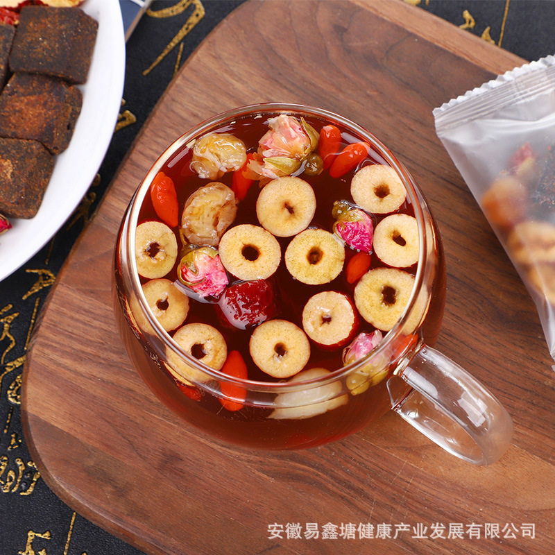Brown Sugar Ginger Jujube Tea with Real Ingredients, Black Sugar Ginger Tea, Goddess Red Dates and Longan Substitute, Goji Berry Health Tea for Delivery
