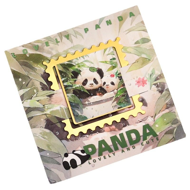 Zoo souvenir cross-border Amazon giant panda metal bookmark suit color creative book holder creative hot sale