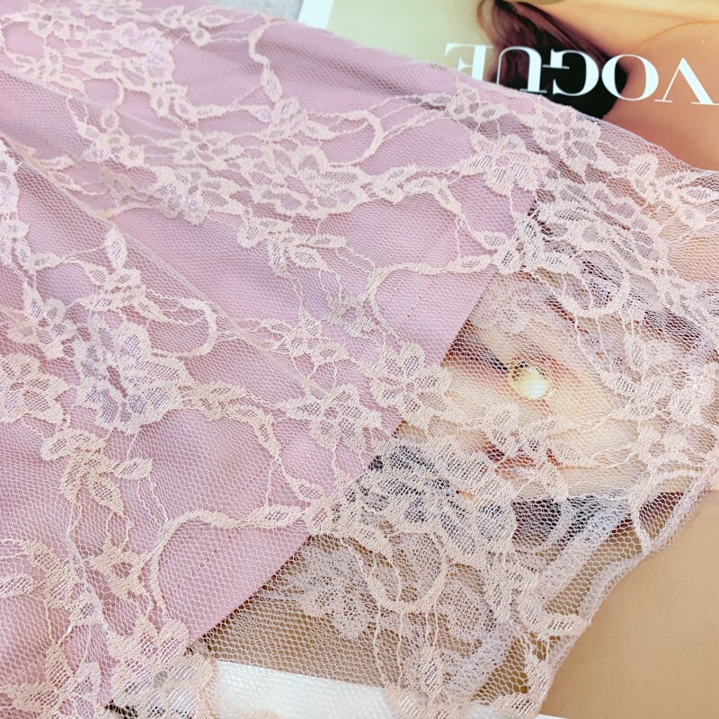 Đầm dây maxi nữ ren lưới phối nơ thắt eo dáng suông — Hồng phấn hồng phấn