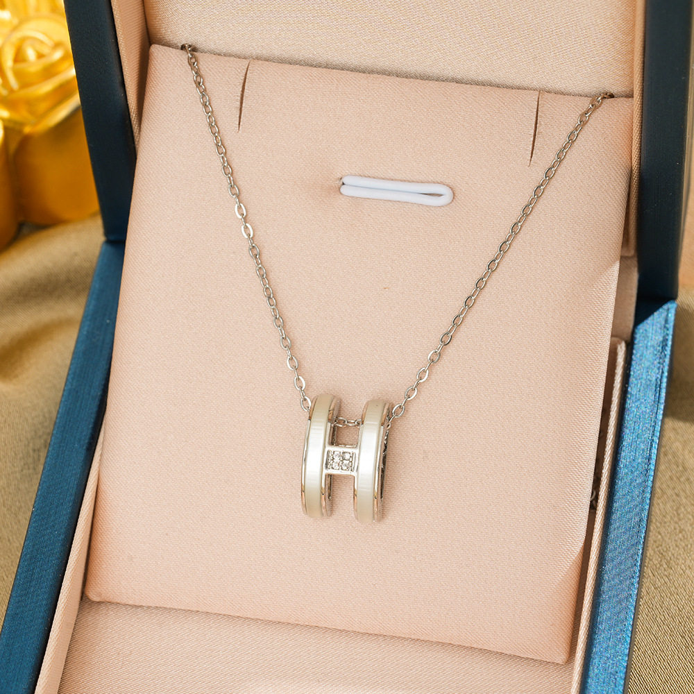 206 キャッツアイ H ネックレス - シルバー