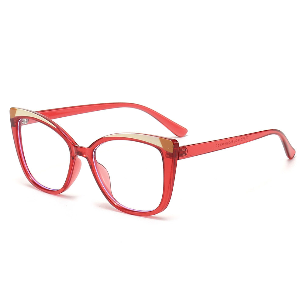 Color matching cat eye women's glasses frame TR90 anti-blue light plain glasses European and American ins Internet celebrity same style optical glasses frame