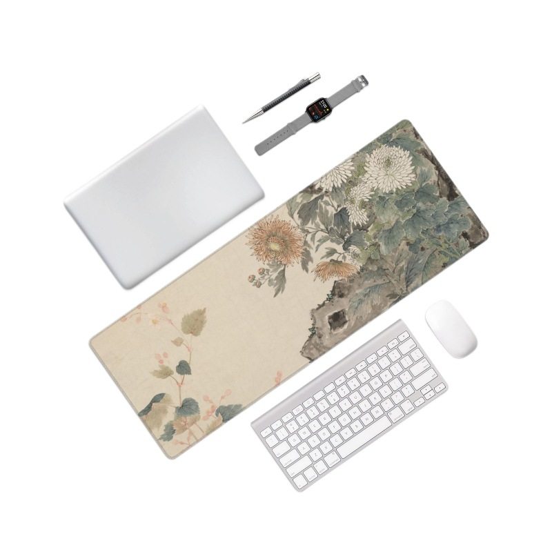 Ancient Painting Guofeng Mouse Pad Oversized Computer Table Mat Placemat Fixed Pattern Logo Desk Mat Guofeng Factory in stock