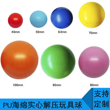 Pu Foam Solid Glossy Sponge Pressure Ball Polyurethane High Elastic Foam Decompression Vent Toy Decompression Ball