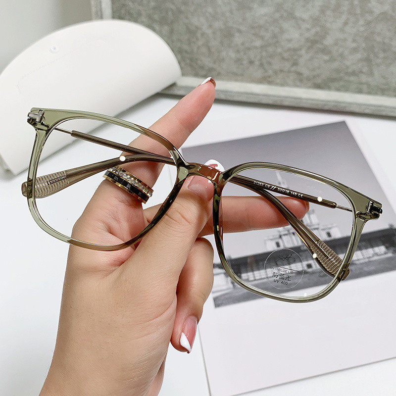 TR90 Glasses Frame Fashionable Plain Glasses Frame Korean Style Flat Glasses Retro Instagram Anti-Blue Glasses Women's 01283 Glasses