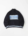 Cursive letter sweater (navy blue)