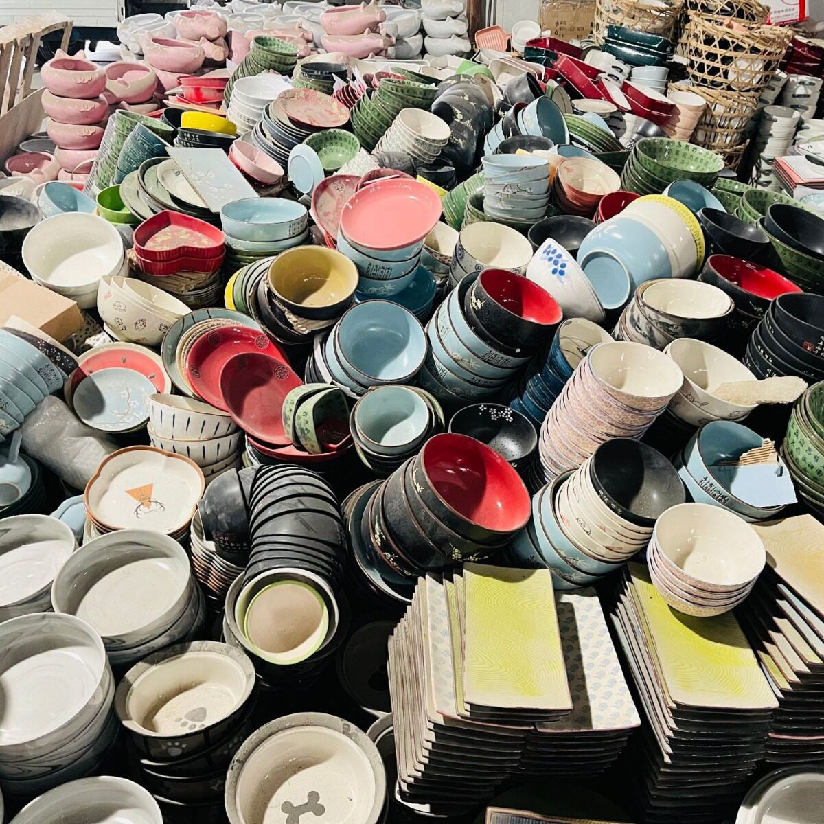 Street Stall Ceramic Tableware Internet Celebrity Export Ceramic Wholesale Style Random Mixed Blind Box Bowl Street Stall Plate Mixed Batch